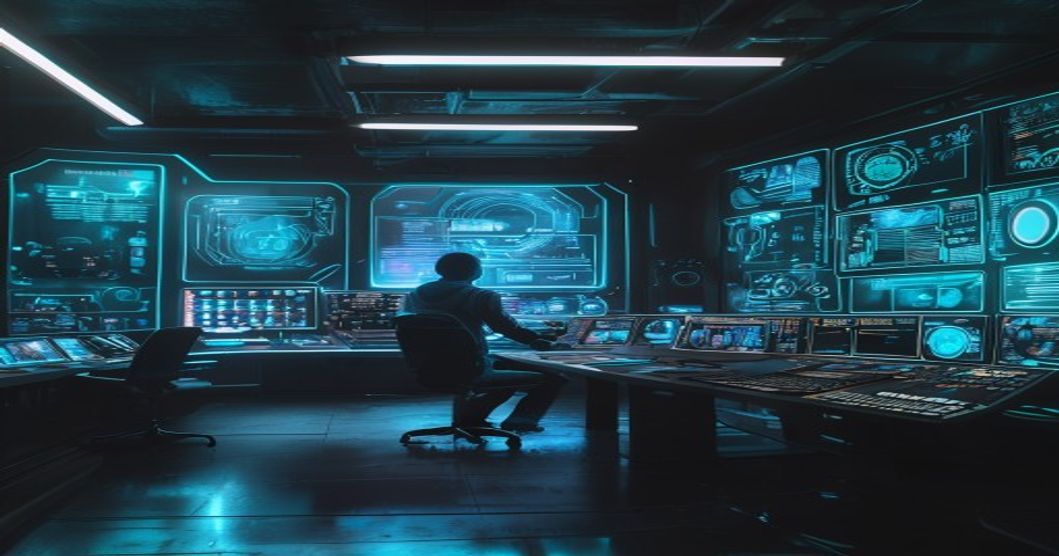 KI-Agent Kontrollraum ohne sichtbare Interfaces